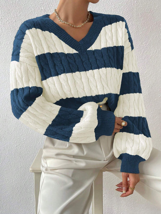 Elegant Striped Women's Jumper